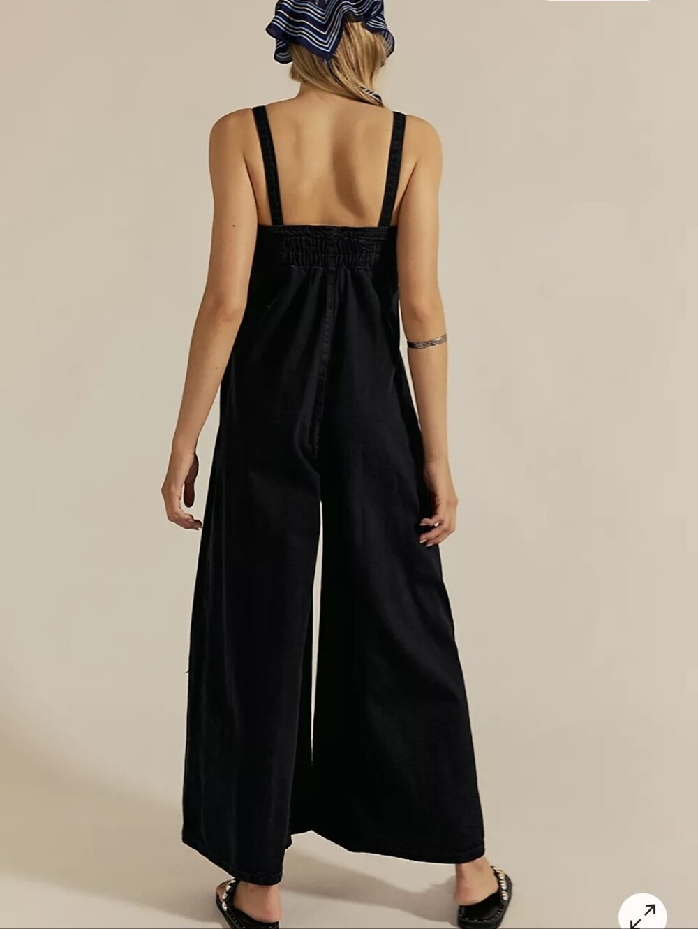 Nwt Free People We The Free Lumy One Piece Wide Leg Black Jumpsuit Size Large - Picture 2 of 13